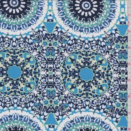 3 YD PC-Navy/Sky Medallion Activewear/Swimwear Fabric