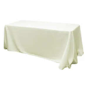90"x156" Rectangular Oblong Polyester Tablecloth - Light Ivory/Off White