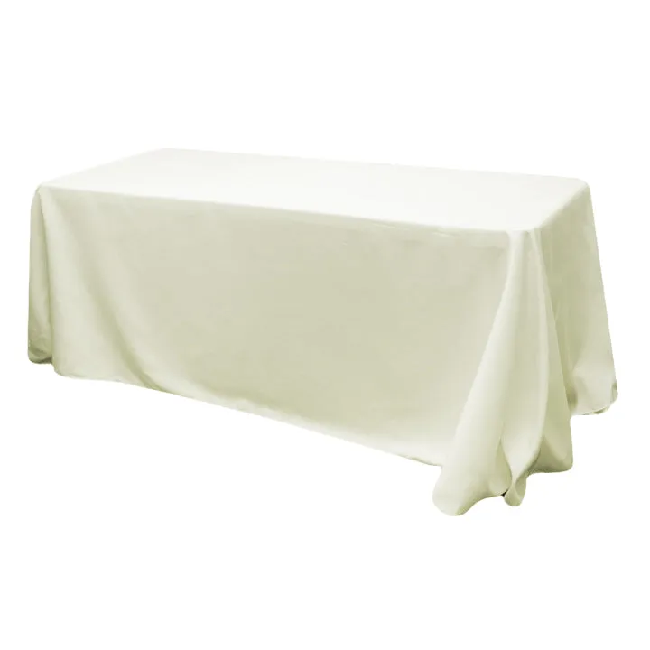 90"x156" Rectangular Oblong Polyester Tablecloth - Light Ivory/Off White