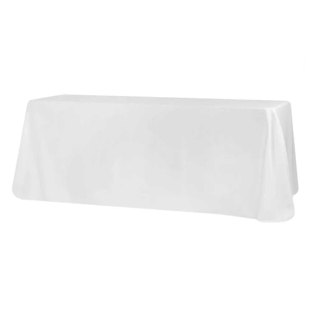 90"x156" Rectangular Oblong Polyester Tablecloth - White