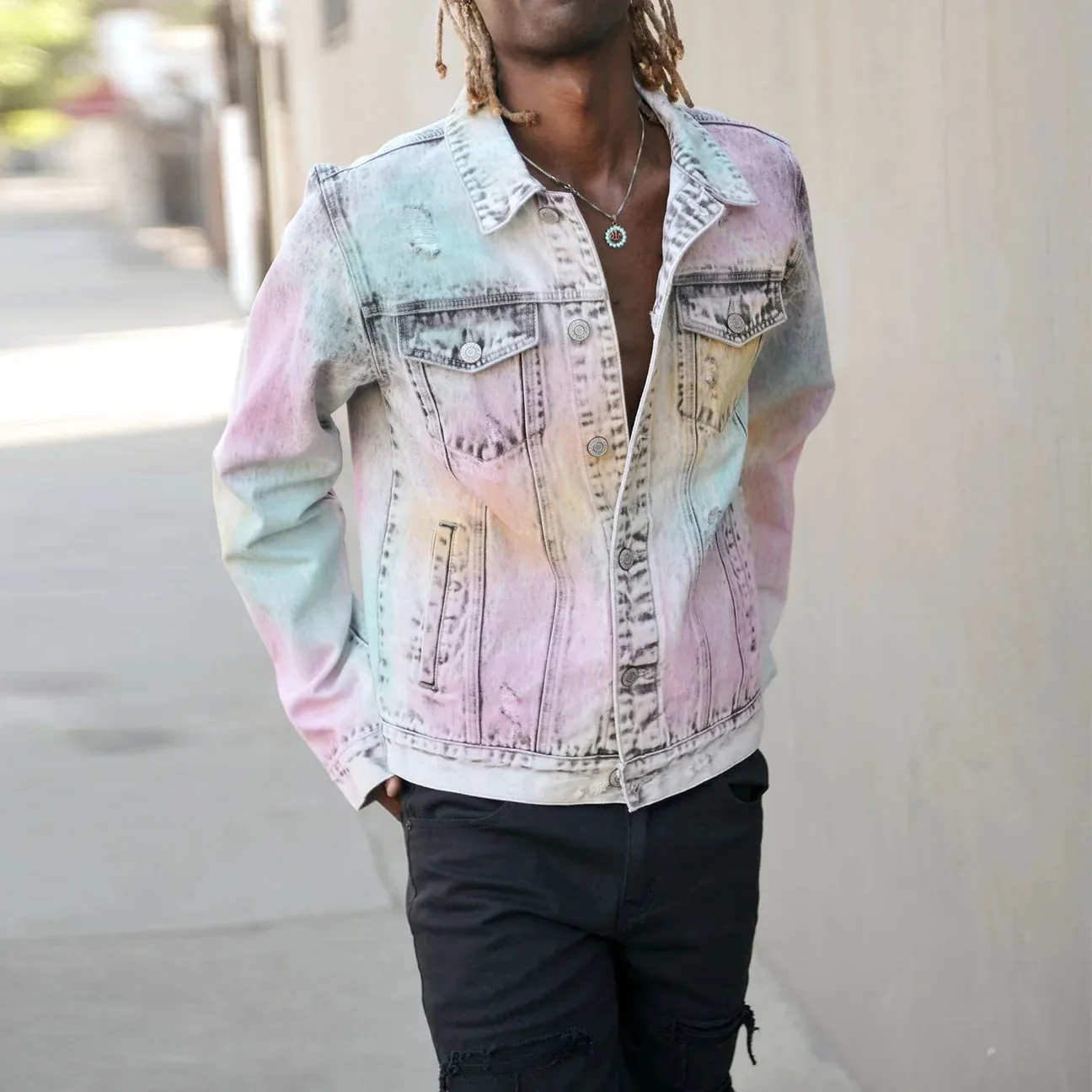 Airbrushed Denim Jacket - Multi