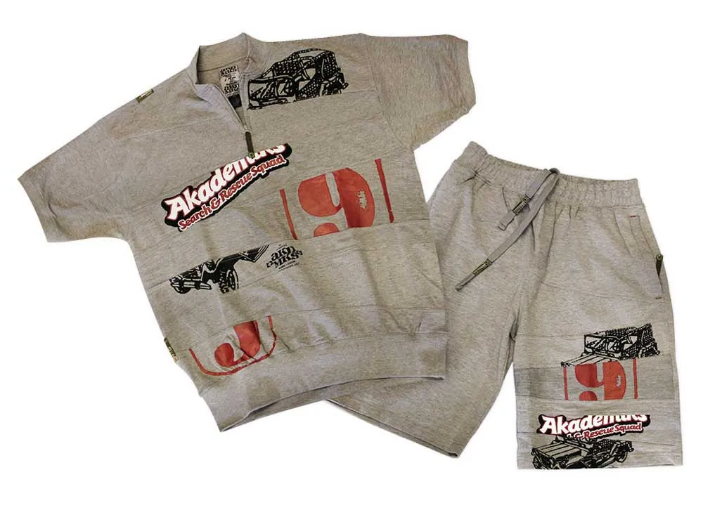 Akademiks Shorts Set Grey