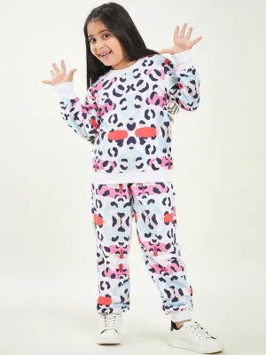 Animal Printed Fleece Tracksuits - Mini Marvels