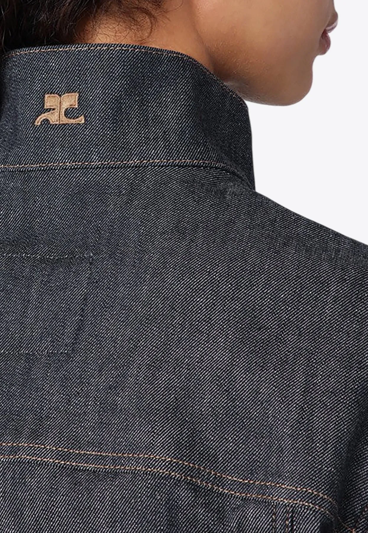 Asymmetrical Motorcycle Denim Jacket
