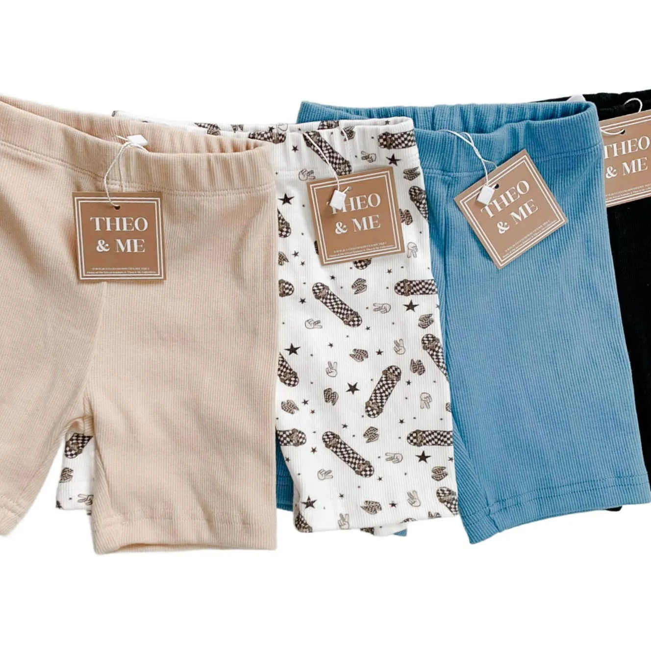 Baby & Toddler Ribbed Summer Biker Shorts - Tan
