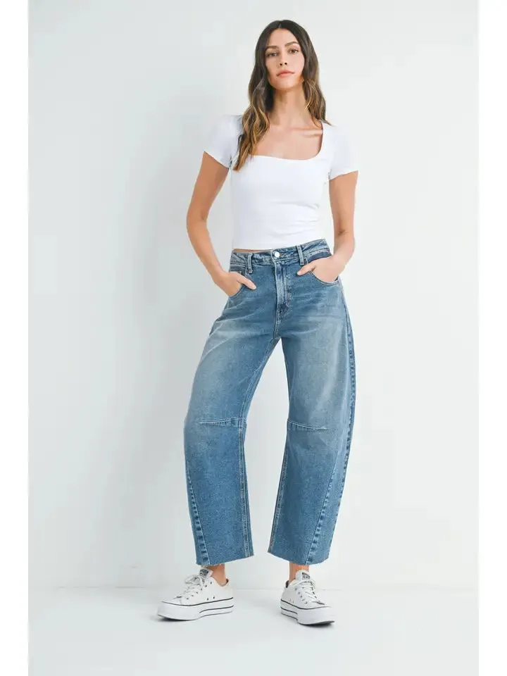 Barrel Jean with Seams by Just Black Denim