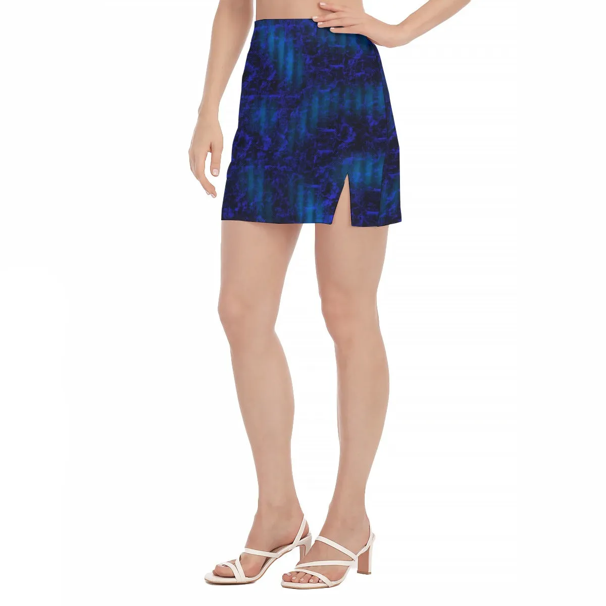Blue Steel Side Split Hip Skirt up to 2XL (FWS)