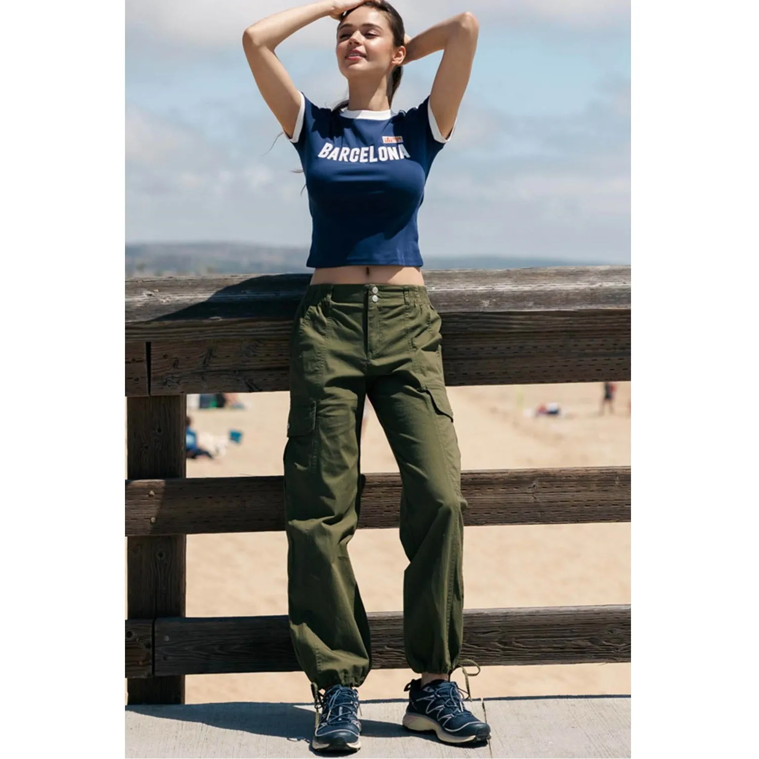 Bubble Cargo Pants - Olive