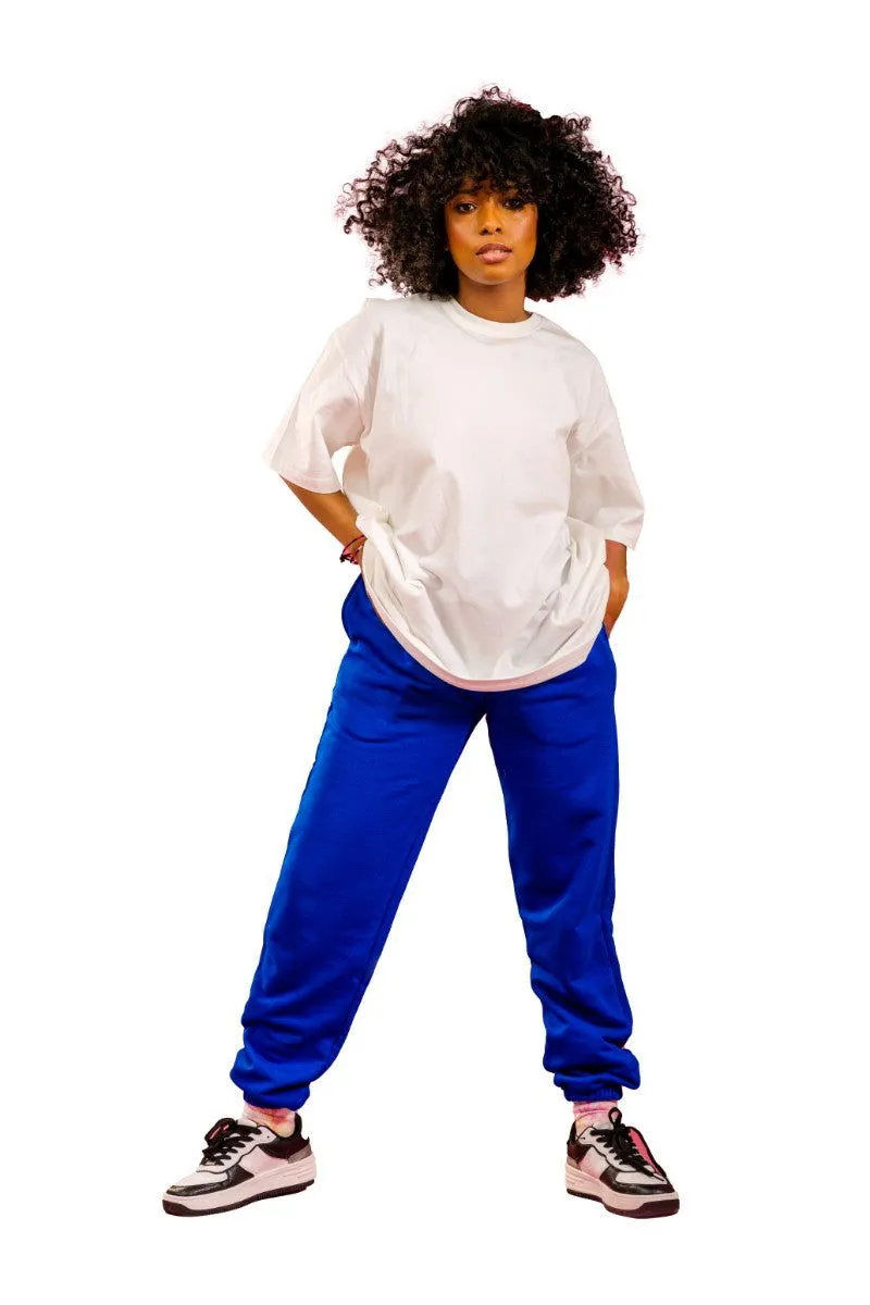 Colorful Comfy oversized Sweatpa-Blue