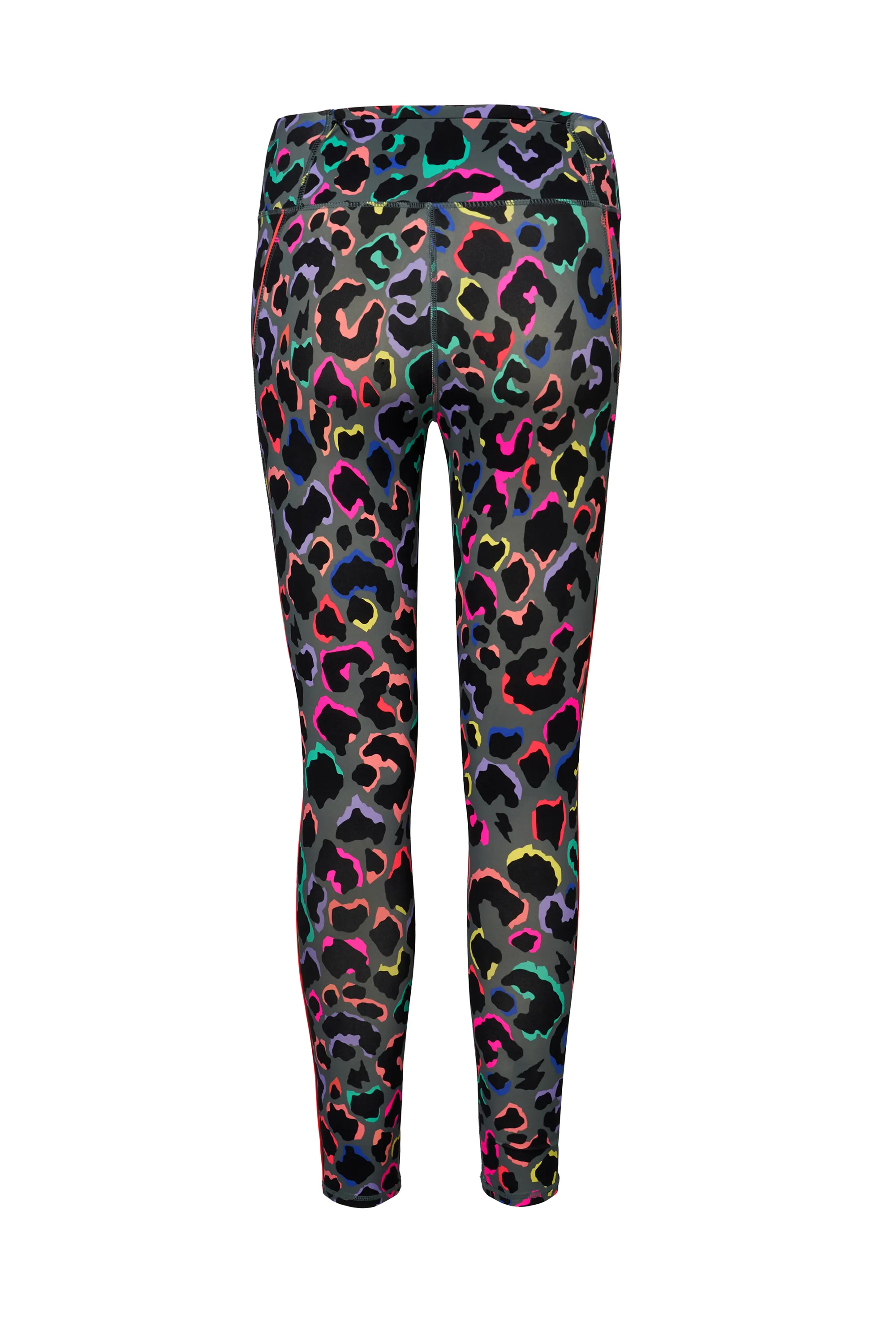 Dark Khaki with Rainbow Shadow Leopard Full Length Active Leggings