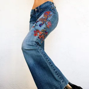 Embroidered Dragon Jeans