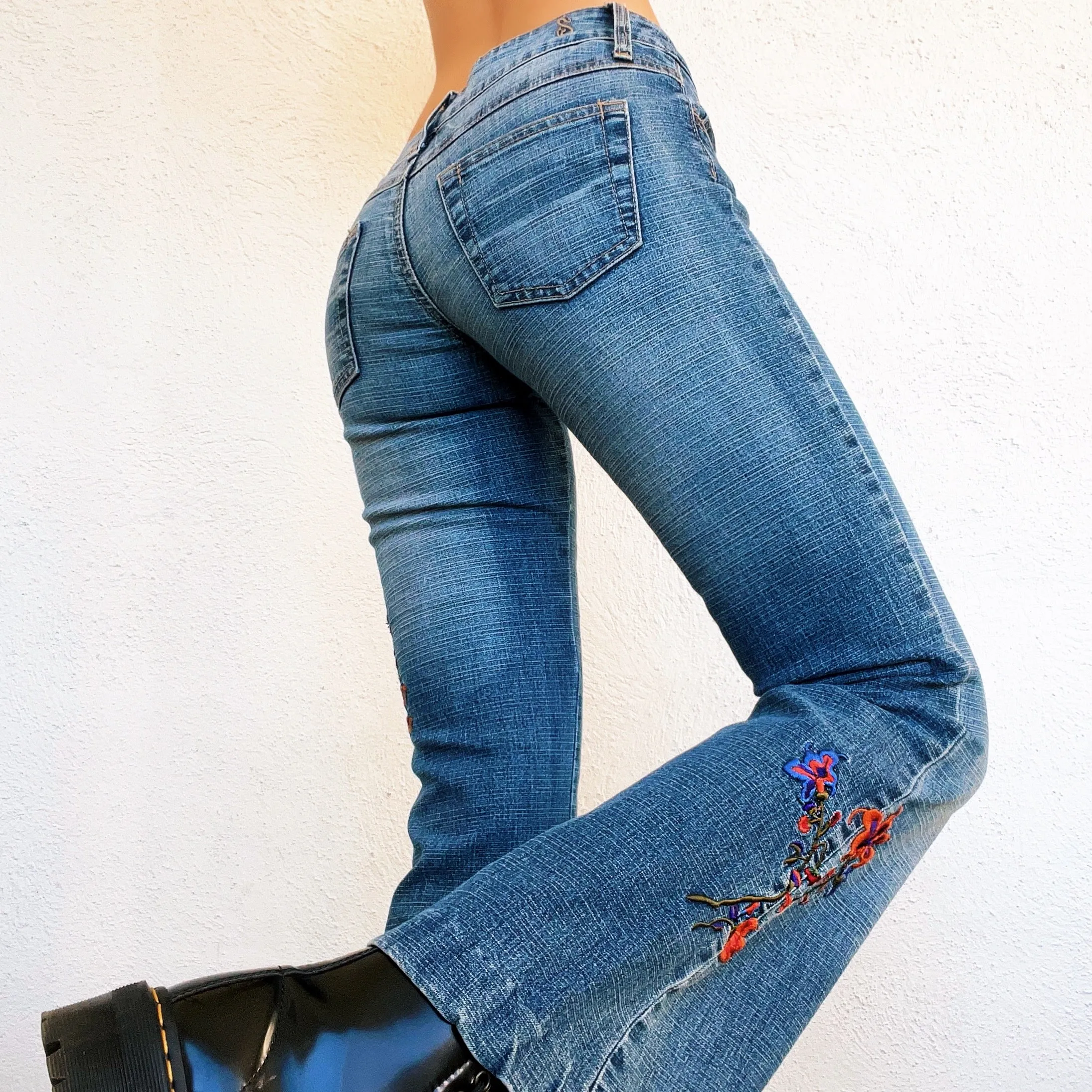 Embroidered Dragon Jeans