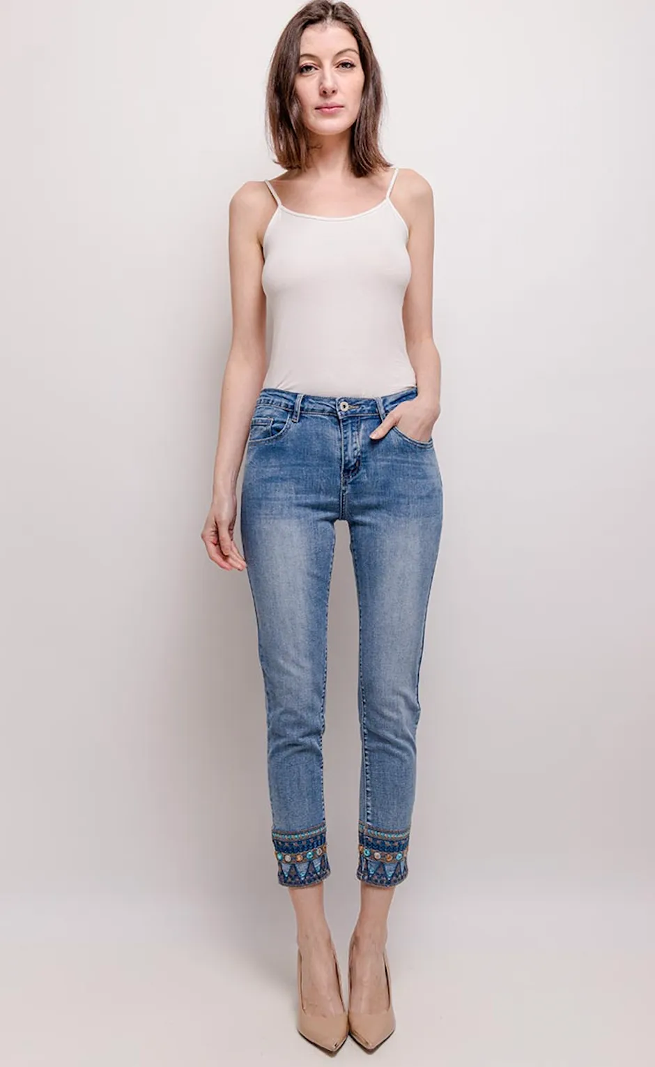 Embroidered jeans