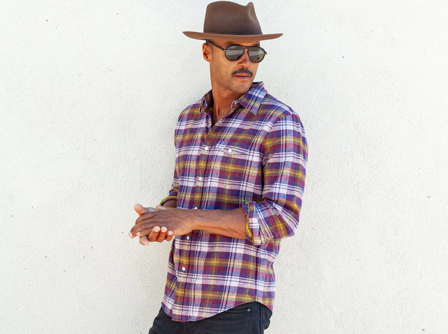 Flannel Pearl Snap - Apres Plaid - Wine