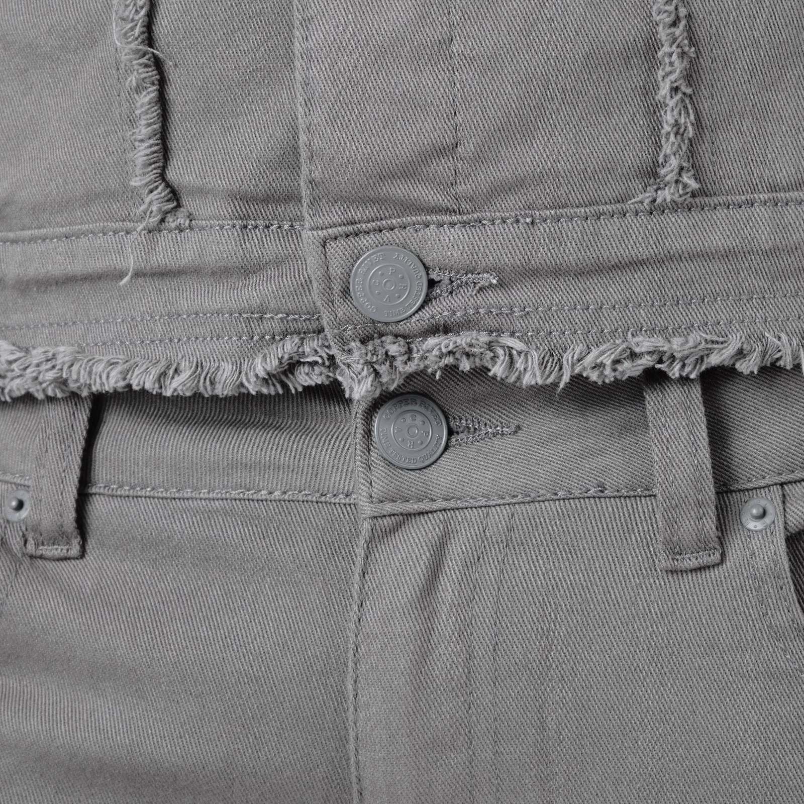 GRAY FRAYED DENIM JACKET