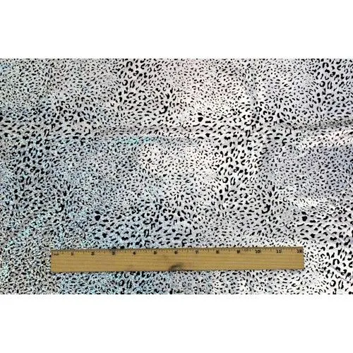 Holographic Silver Cheetah Foil Printed Stretch Knit Fabric