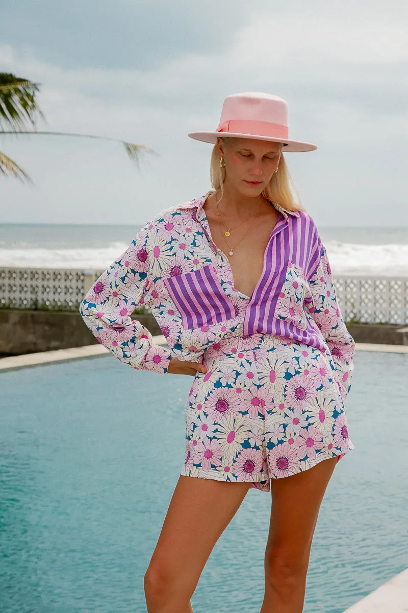 Jean Shorts- 70s Floral