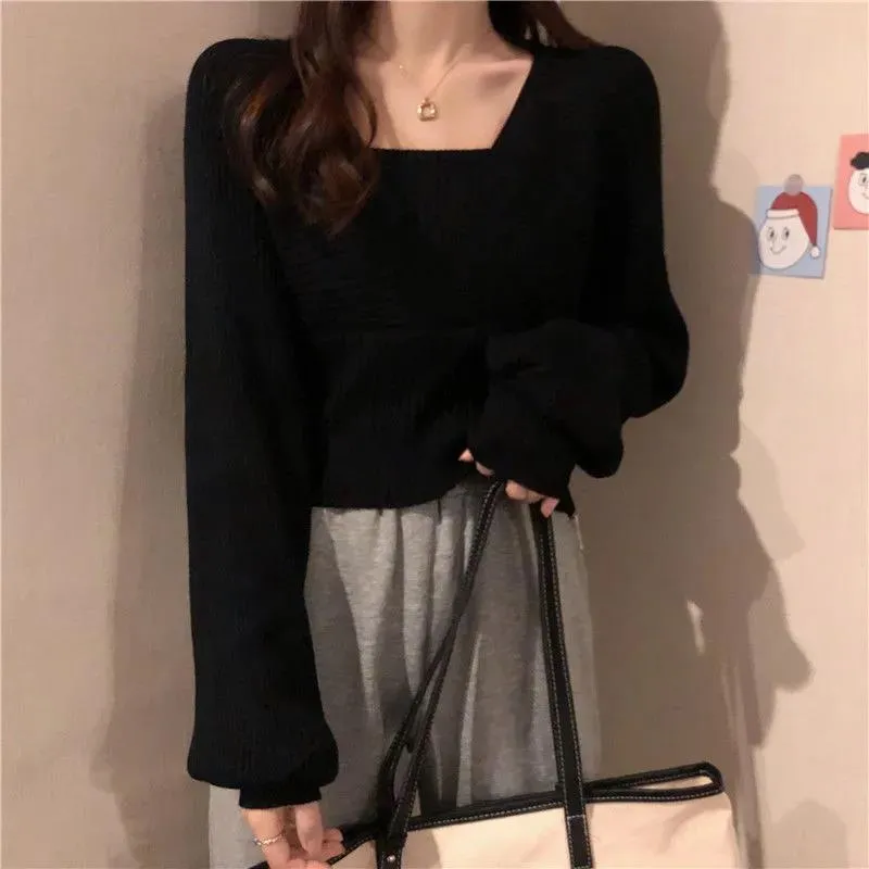 Joskaa Christmas Gift Women Knitted Sweater Fashion Pullover Ladies Spring Autumn Slim Sweater Korean College Style Women Knitwear Jumper Sueter Mujer