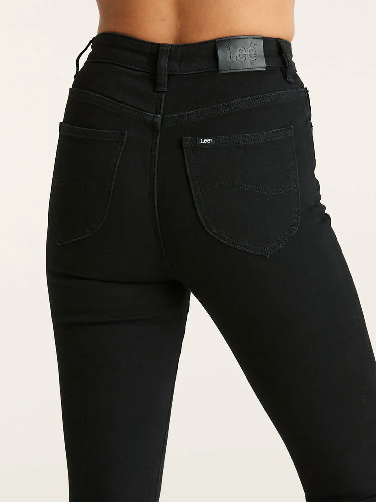 Lee High Licks Crop Jeans - Primo Black