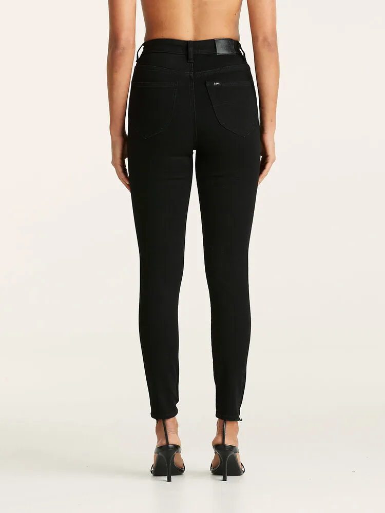 Lee High Licks Crop Jeans - Primo Black