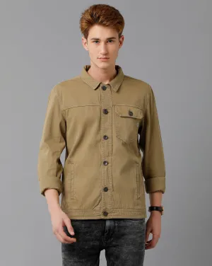 Men Solid Regular Fit Casual Jacket