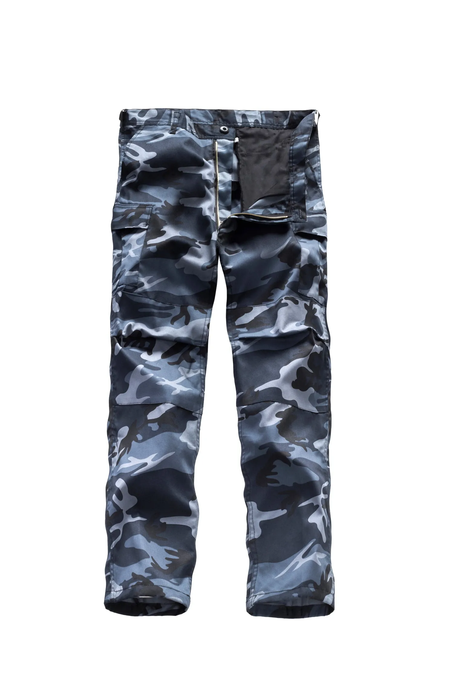 Mens Casual Multi-pocket Camouflage Cargo Pants Military Army Trousers BDU Pants Trousers with Zip Fly