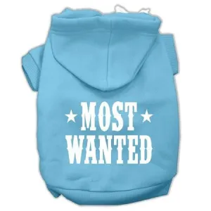 Most Wanted Screen Print Pet Hoodies Baby Blue Size Xs (8)