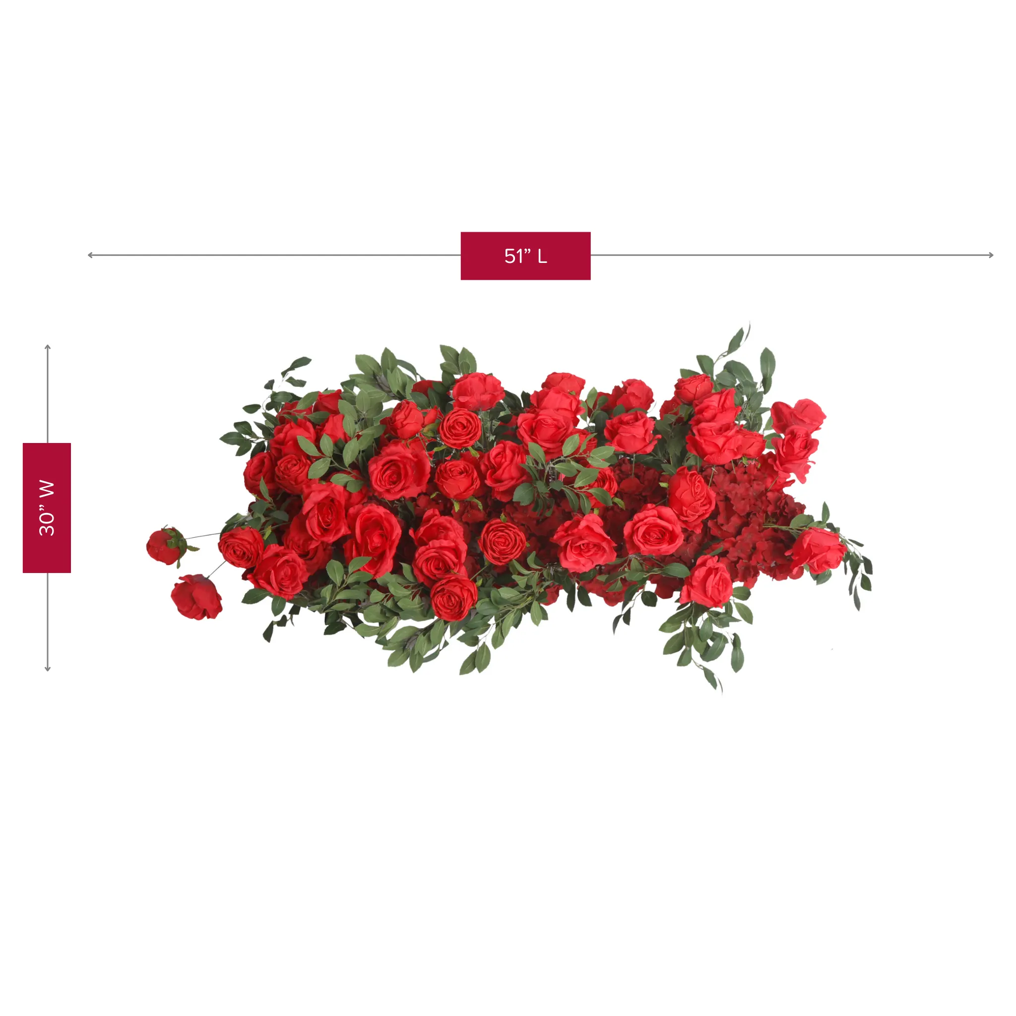Premade Flower Backdrop Arch/Table Runner Decor - Red