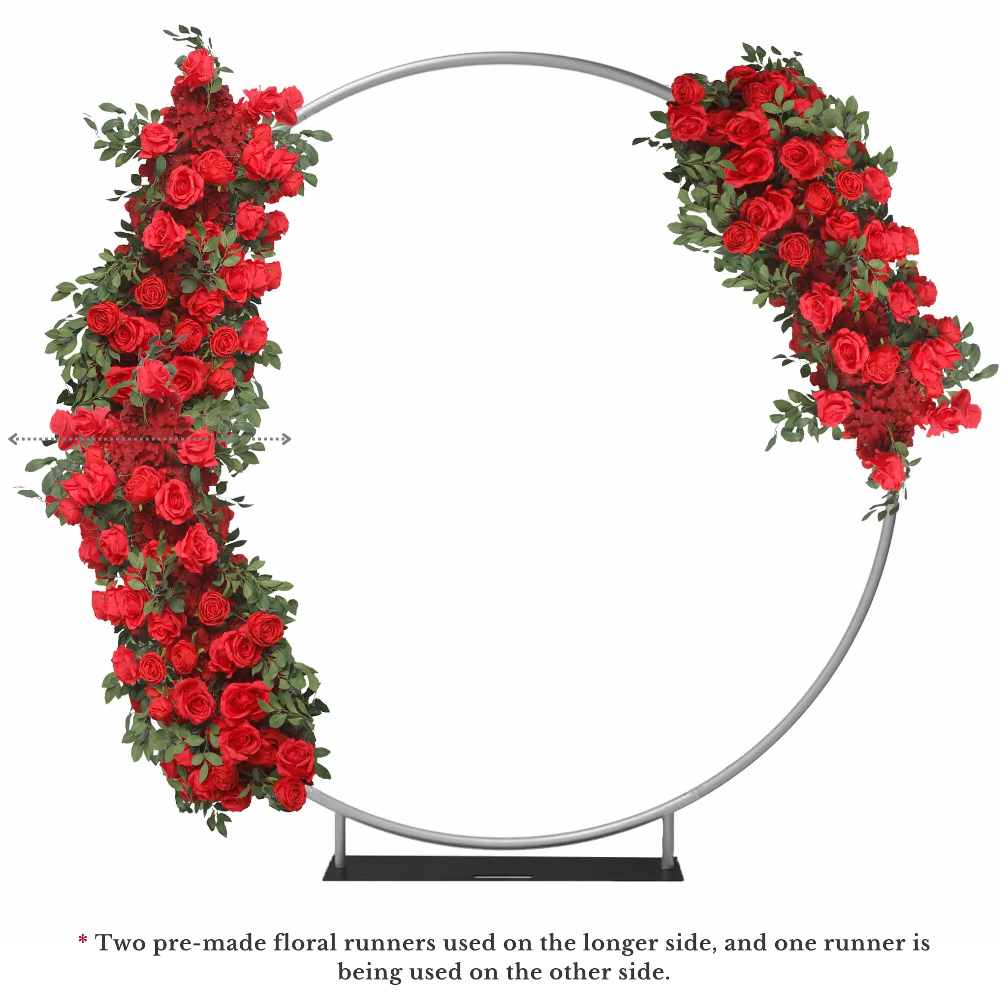 Premade Flower Backdrop Arch/Table Runner Decor - Red