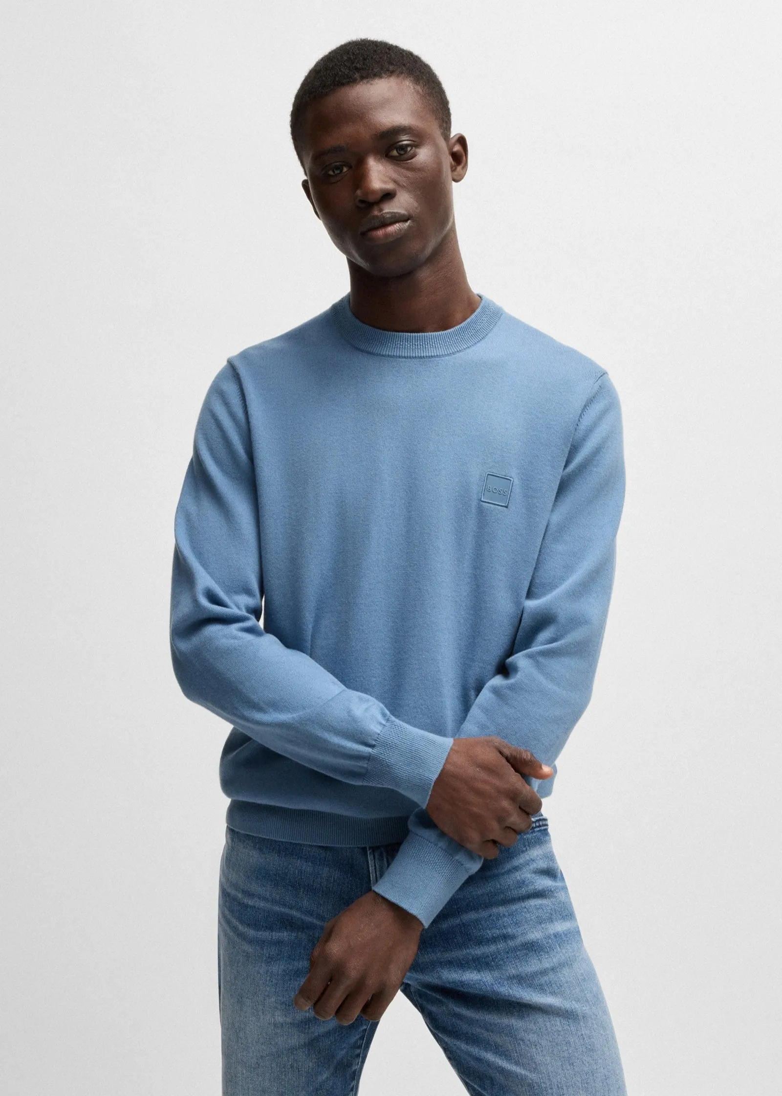 Pull BOSS bleu en cachemire