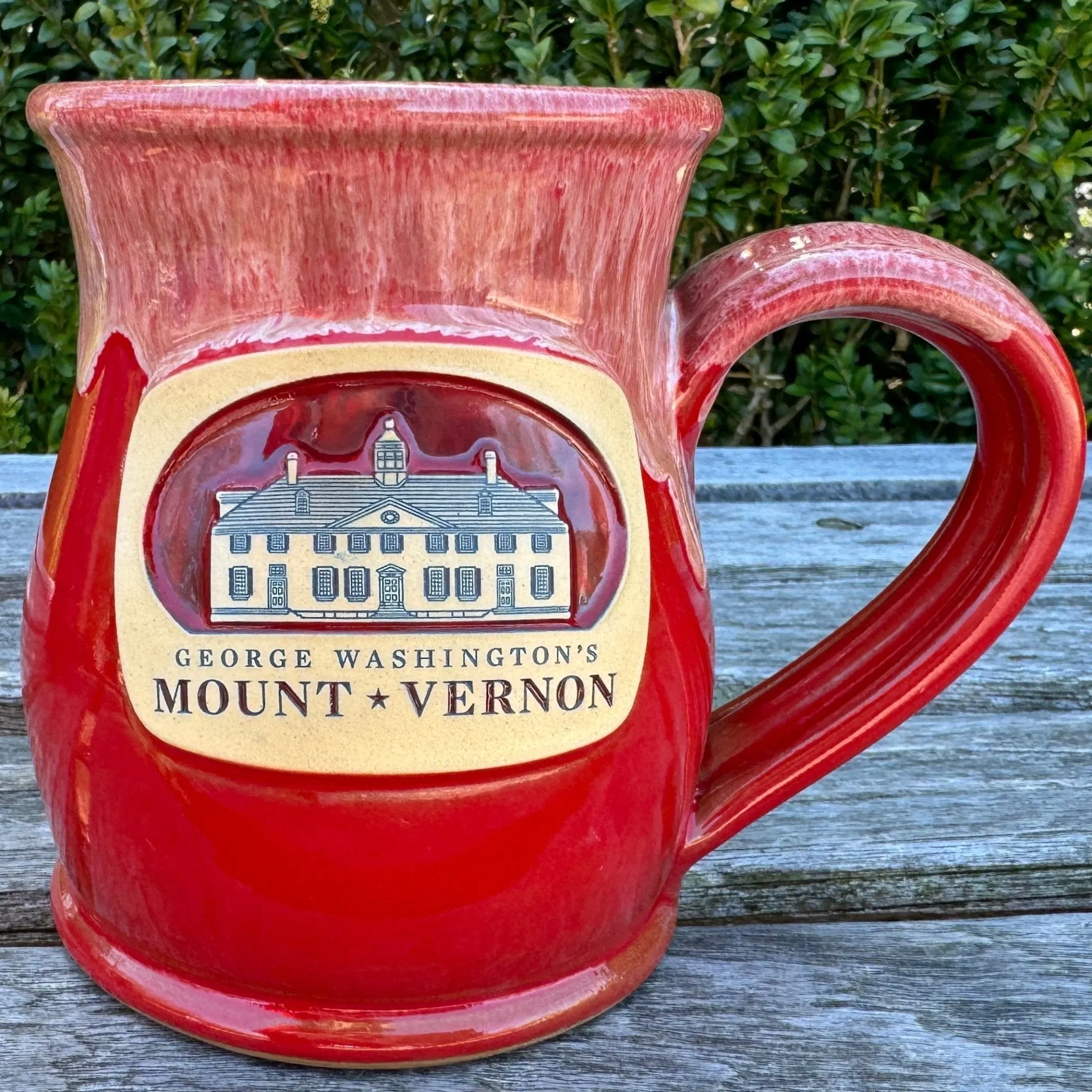 Red Mount Vernon Tall Belly Mug - Made In USA