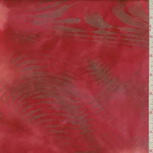 Red/Coral Metallic Wave Activewear Fabric