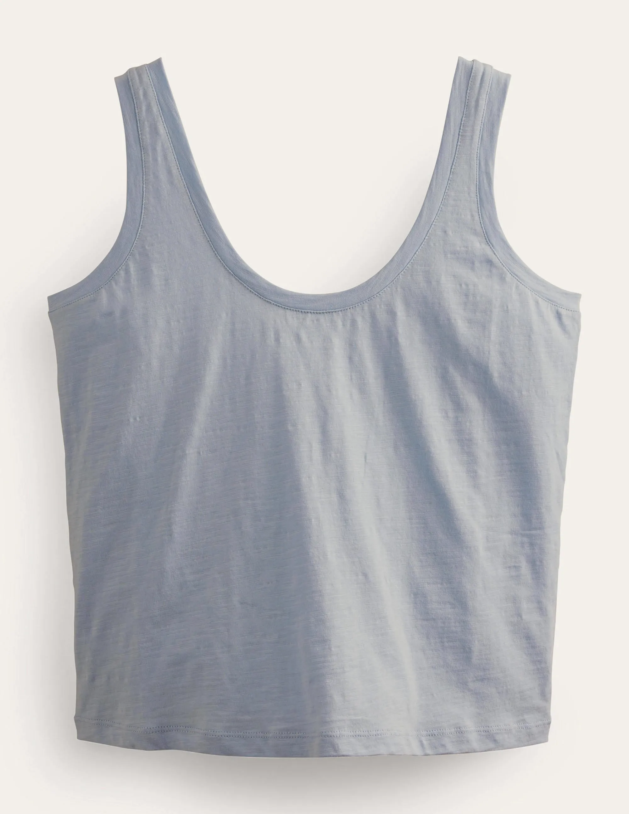 Relaxed Scoop Neck Vest-Chambray Blue
