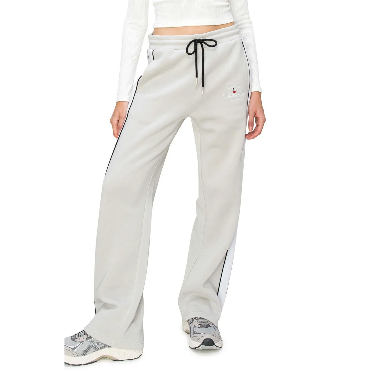 Sailing Club Print Sweatpants - Light Grey