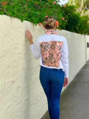 The White Denim Jacket / Blush Stirrup