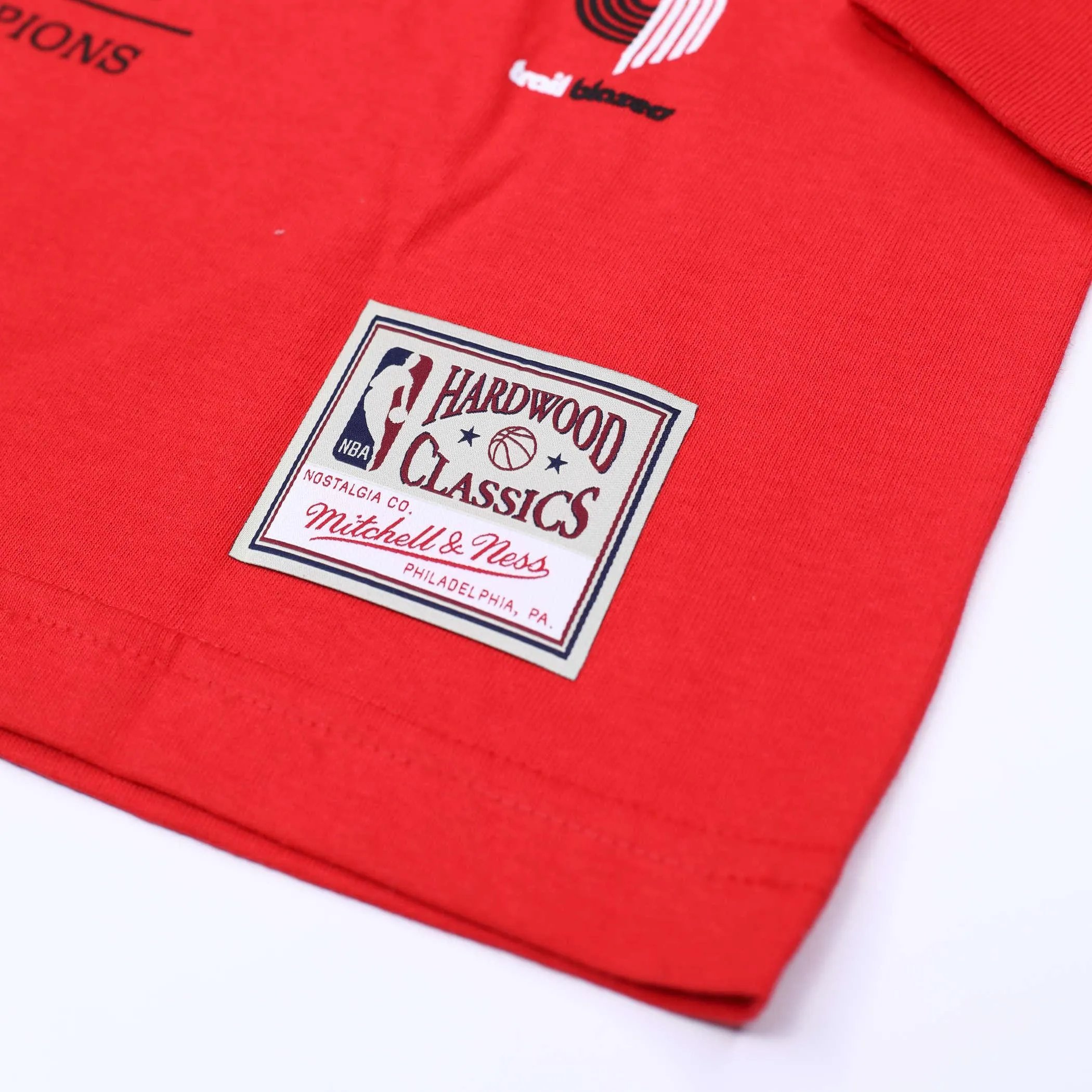 Trail Blazers Mitchell & Ness Women's Red Oversized Long Sleeved Tee