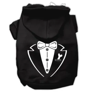 Tuxedo Screen Print Pet Hoodies Black Size Sm (10)