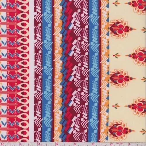 White/Buff Wallpaper Stripe Activewear/Swimwear Fabric