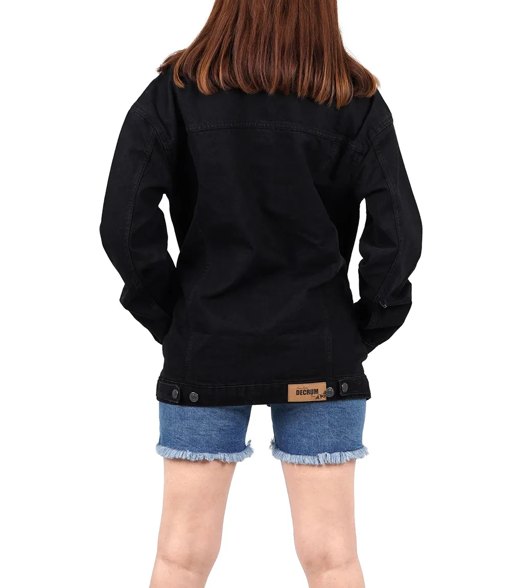 Women's Black Oversized Denim Jacket