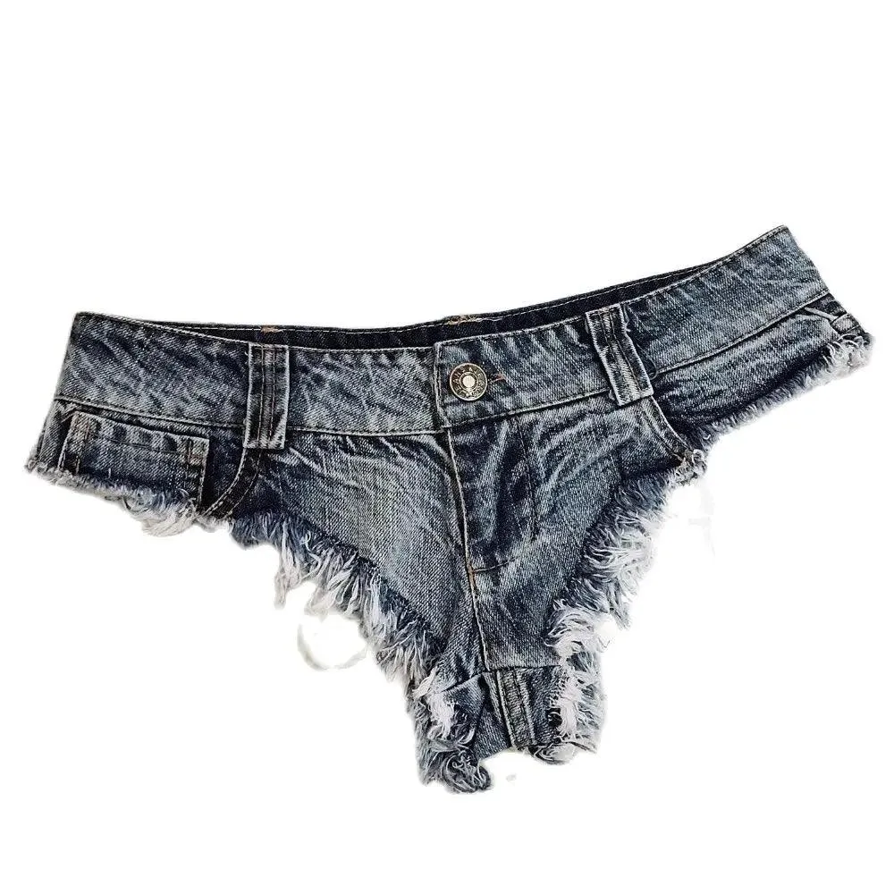 Women's Low Waist Tassel Denim Jean Shorts
