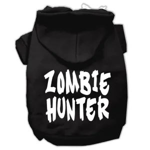 Zombie Hunter Screen Print Pet Hoodies Black Size M (12)